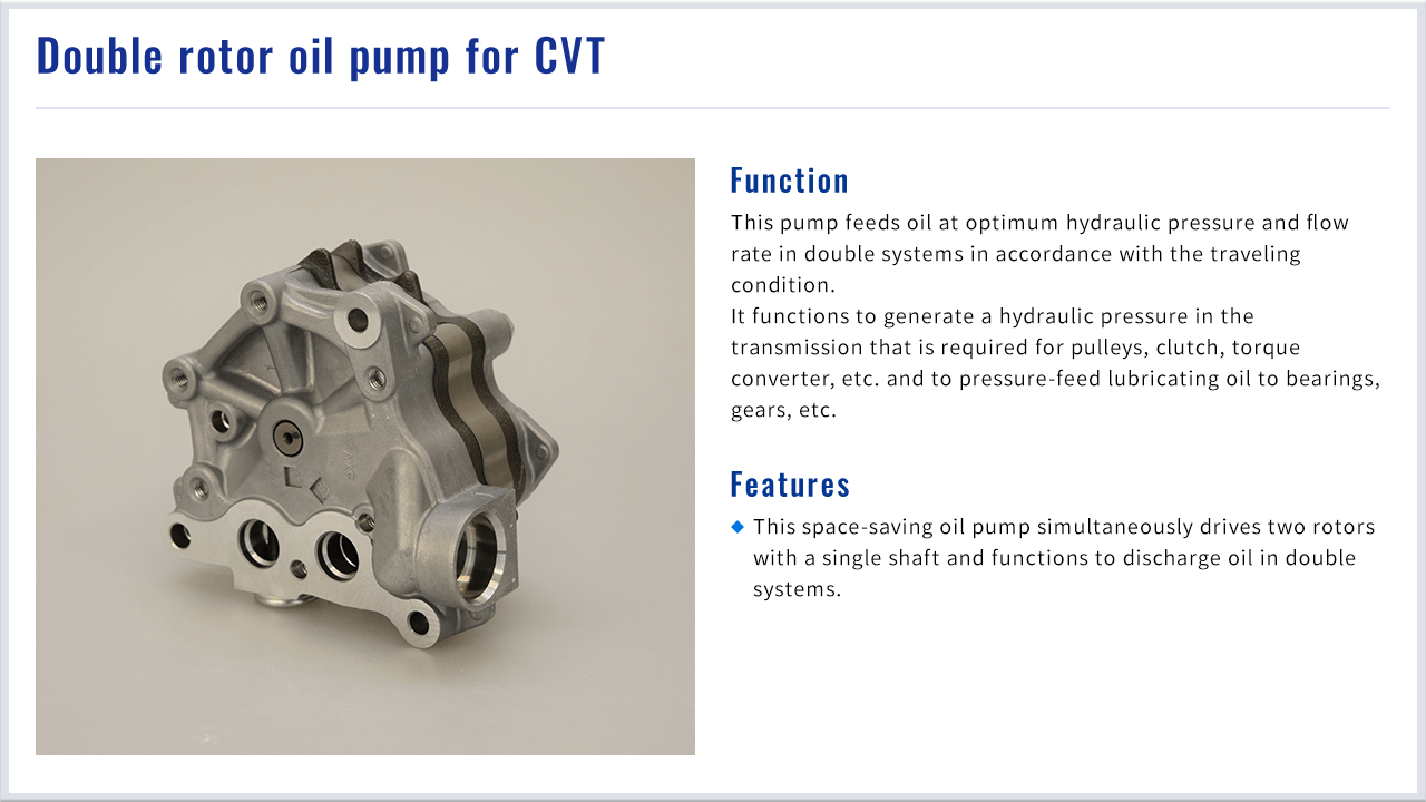 Double rotor oil pump for CVT