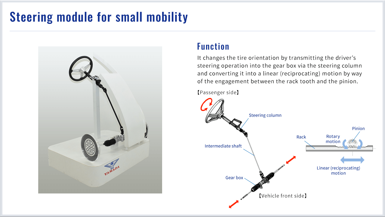 Steering module for small mobility