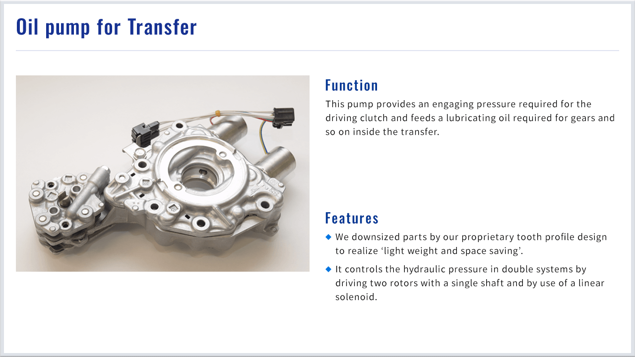 Oil pump for transfer