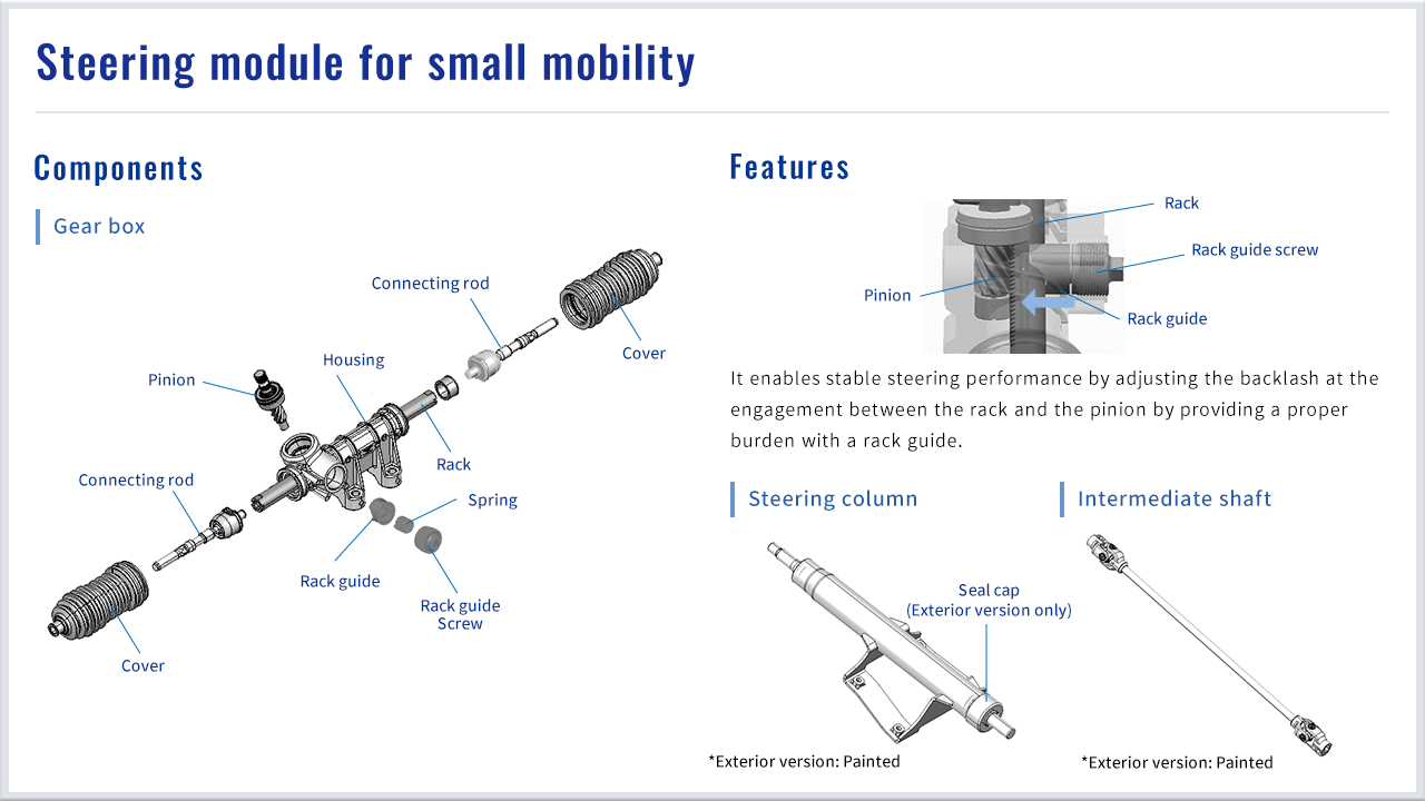 Steering module for small mobility